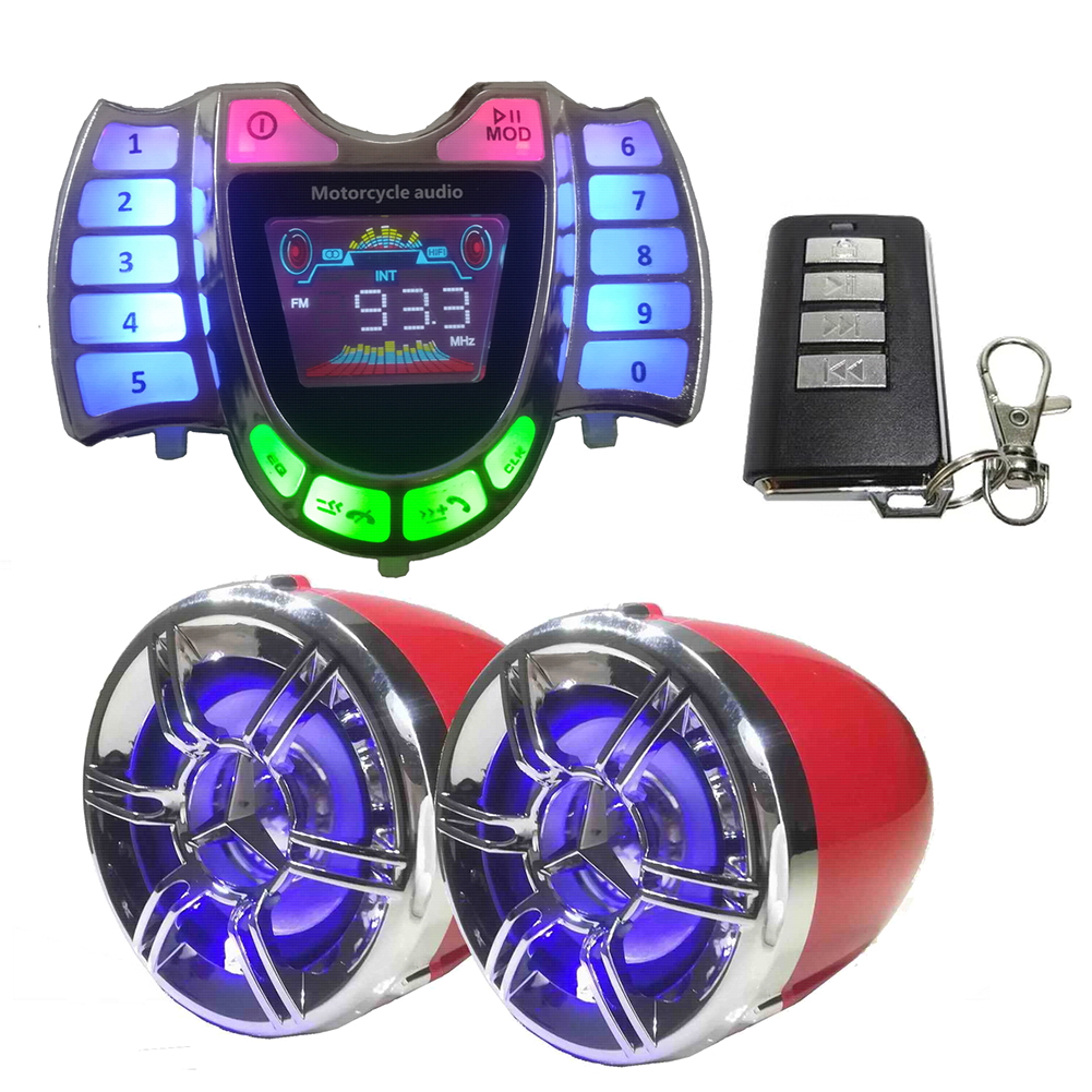 

Motorcycle Bluetooth Audio Sound System Stereo Speakers Radio USB Charger, 501 Original