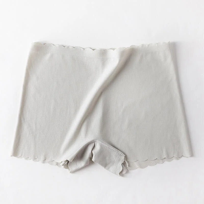 FINETOO Seamless Ice Silk Panties for Women Mid Wasit Safety Short Pants Female Cotton M-XL  Breathable Body Shaper Lingerie New