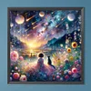 5D DIY Full Round Drill Diamond Painting Girl Cat Home Decor Art Craft 40x40cm