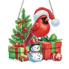 Diamond Painting Acrylic Christmas Cardinal Diamond Painting Hanging Ornaments