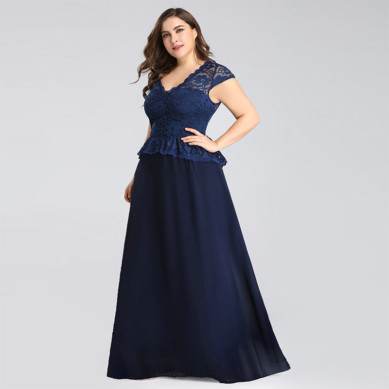 navy plus size evening gown