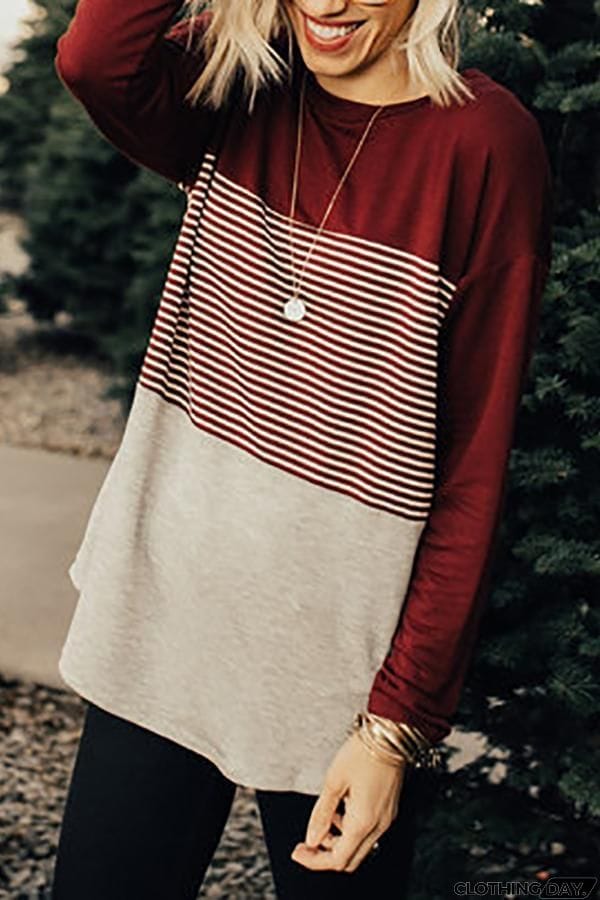 Striped Colorblock T Shirt
