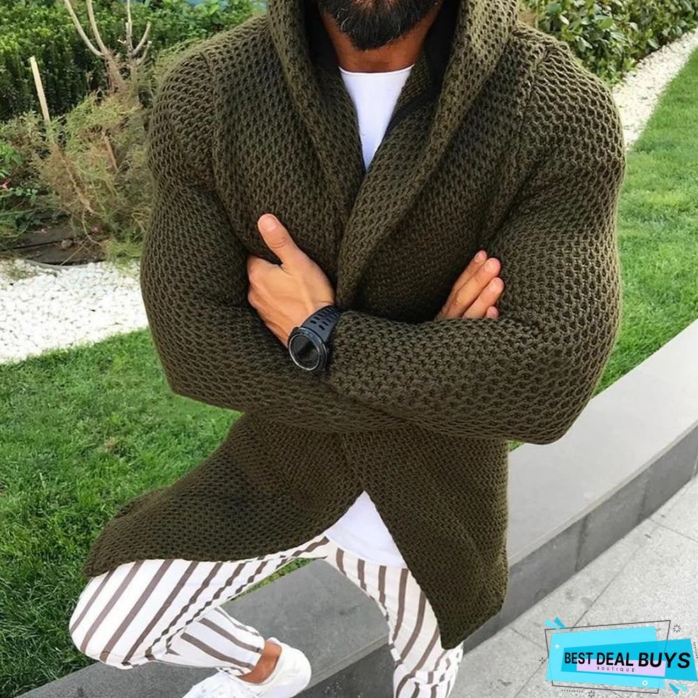 Men Clothes Open Stitch Casual Sweater coat Tricot Cardigan Male Autumn Hoodies Knitted Overwear Hombre