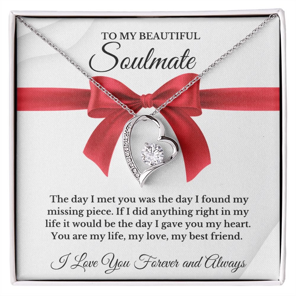 To My Beautiful Soulmate | Forever Love Necklace | I Love You Forever And Always | Valentines Day Gift Idea