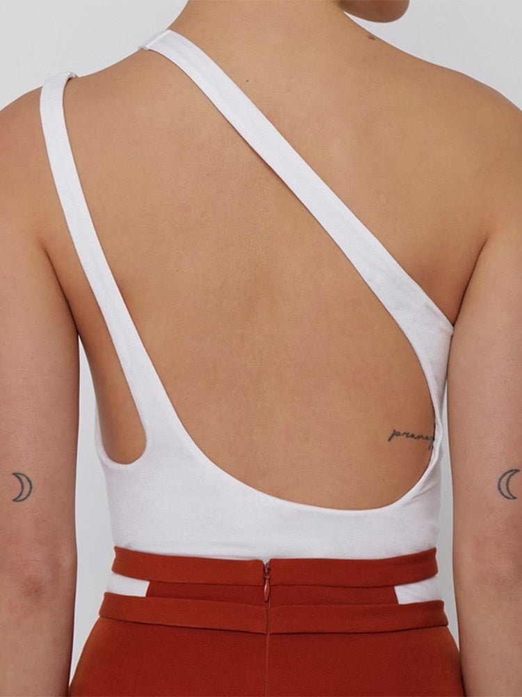 Jacuqeline 2022 Sexy Cut Out Backless Bodysuit Women summer Sleeveless Skinny Bodys Tops One Piece Jumpsuits Black Street Outfit