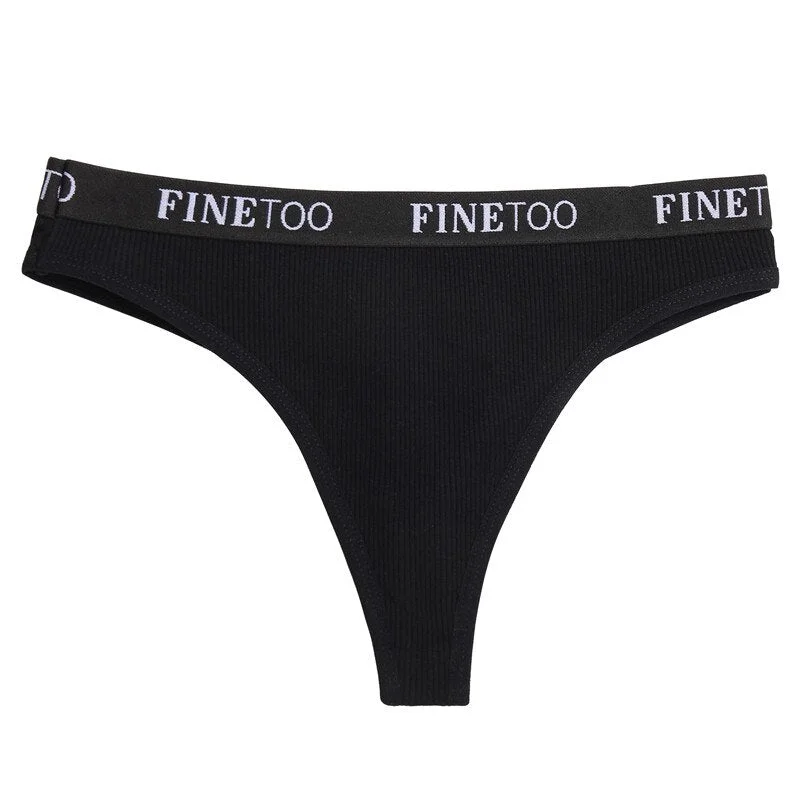 FINETOO 1/2/3pcs Women's Cotton Panties Lingerie Female Underpants Sexy Briefs Thong G-String Intimates T-Back Pantys