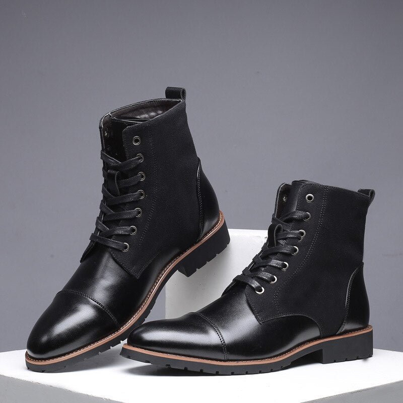 New Fashion Men Ankle Boots Plus Size 38-48 Men Boots Pointy Winter Casual Leather Shoes Men Chelsea Boots