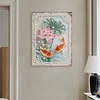 DIY Pearl Painting Good Luck Lotus with Frame for Home Wall Decor(30x40cm)