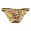 Mens Colorful Milk Silk Ginkgo Leaf Print Bikini Brief