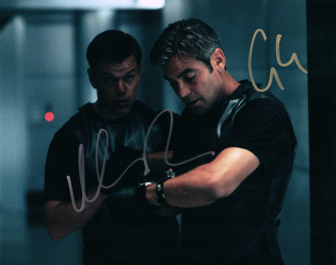 Matt Damon George Clooney signed 8x10 Picture autographed Photo Poster painting with COA