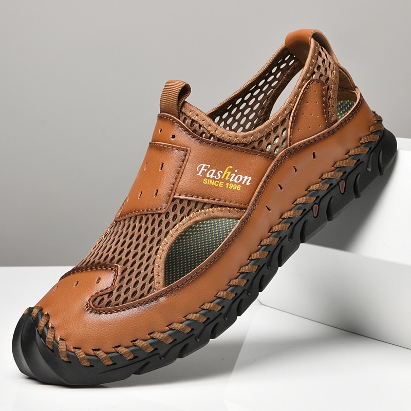 ARKGET | Men's Sandals Handmade Breathable Mesh Outdoor Sandals