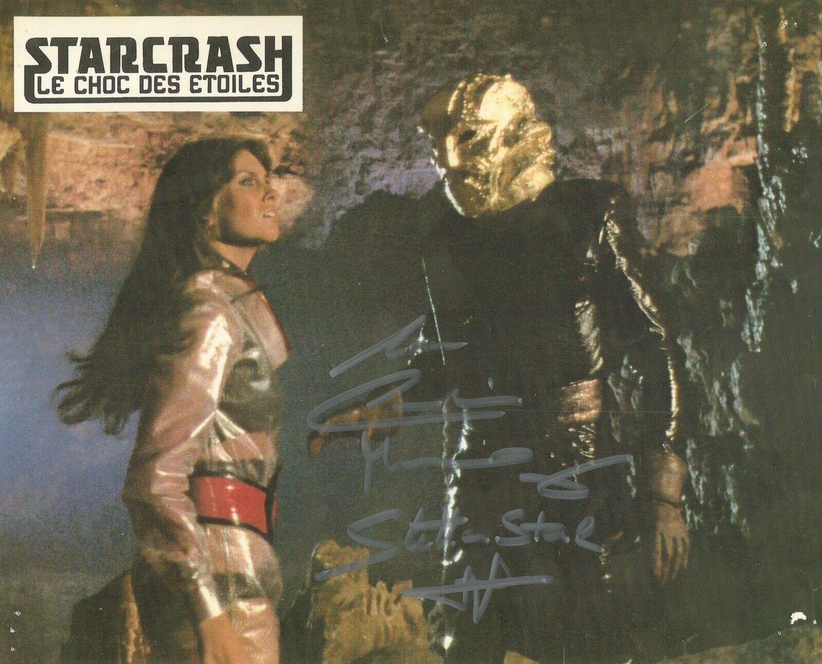 Caroline Munro signed STARCRASH French movie version Photo Poster painting No2 - UACC DEALER