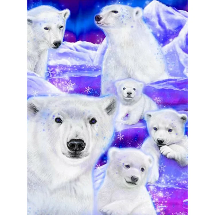 Polar Bear 30*40CM(Canvas) Full Round Drill Diamond Painting gbfke