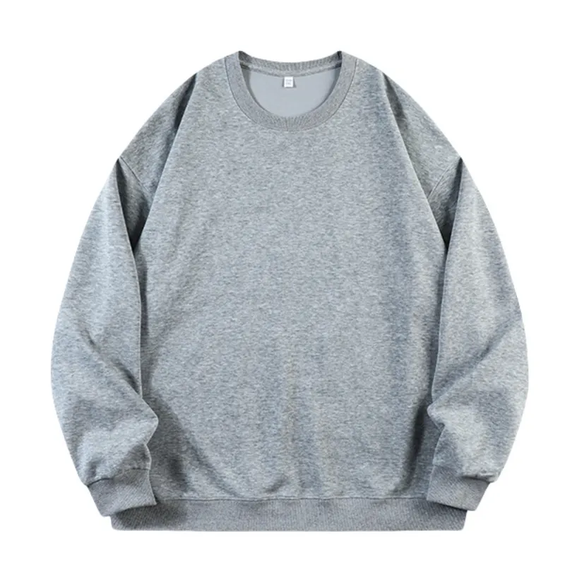2026 American-style Autumn/Winter Solid Color Casual Everyday Couples Crewneck Pullover Long Sleeve Sweatshirt