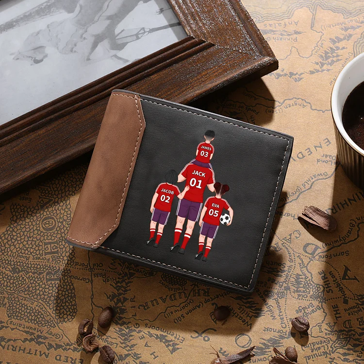 Personalized Football Family Leather Men's Wallet With Various Designs Gift For Him