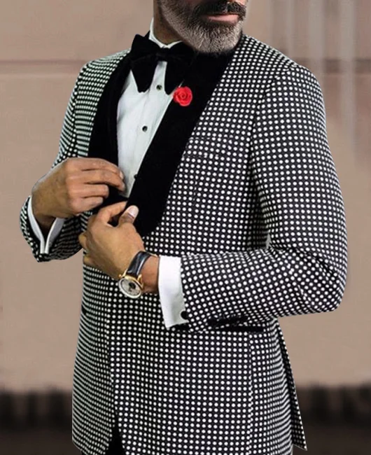 Bonded Print Slim Slit Lapel Blazer