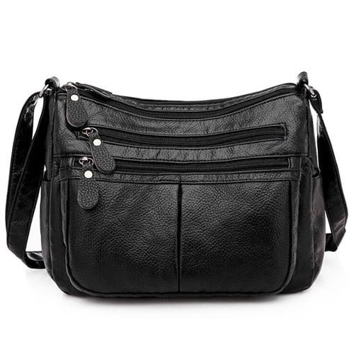 New Casual Women Bag Soft Leather Shoulder Bags Multi-pocket PU Handbag Female Crossbody Messenger Bags Bolsa