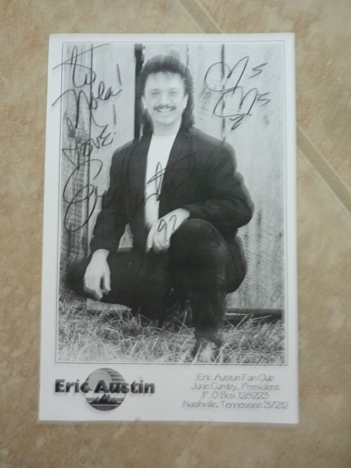 Eric Austin Signed Autograph B&W Promo Photo Poster painting 5.5x8.5 personalized