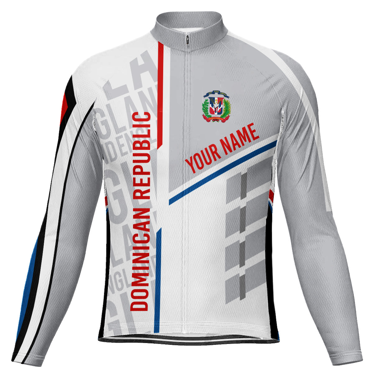 Customized Dominican Long Sleeve Cycling Jersey for Men | captainssportss.com