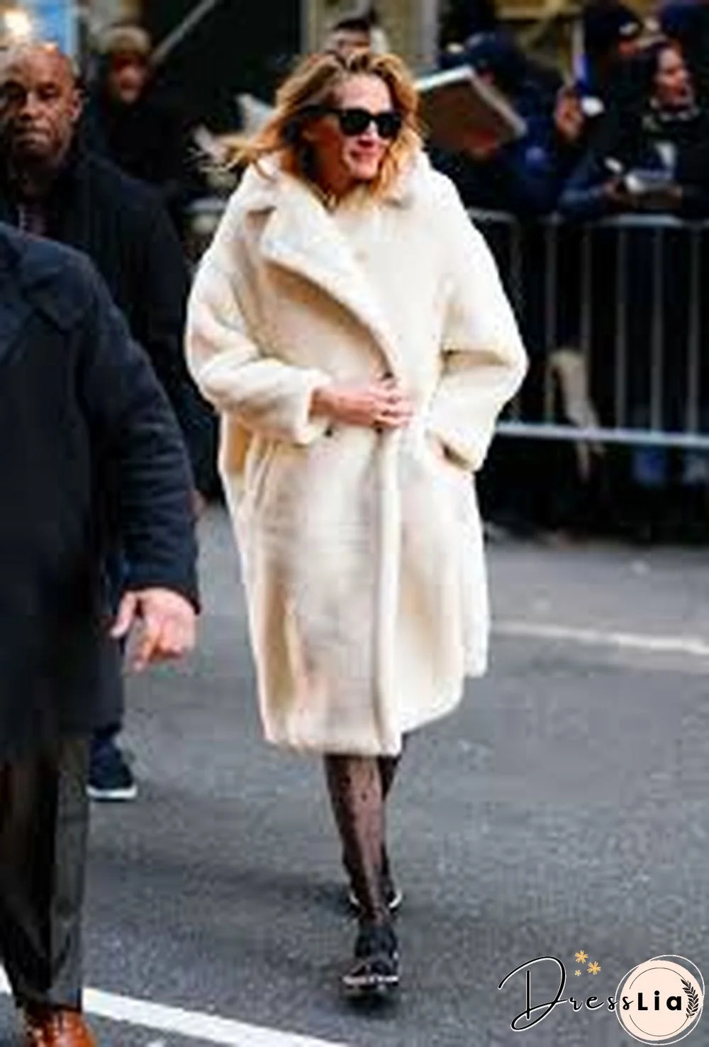 Long Faux Fur Camel Teddy Coat Maxi Jackets