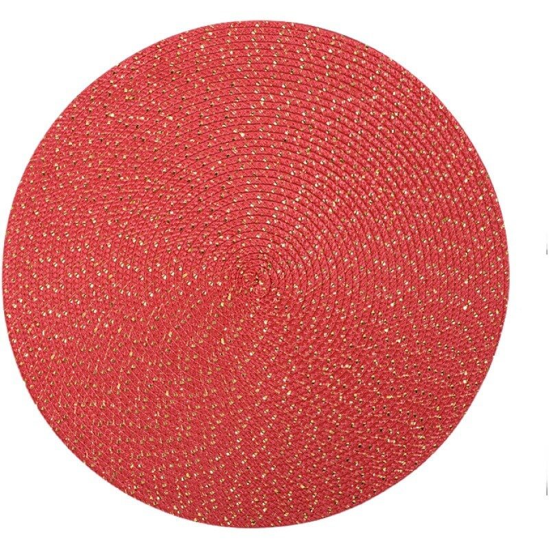 Nordic Round Weave PP Placemats For Kitchen Dining Table Mat Waterproof Disc Bowl Pads Drink Cup Coasters Coffee Bar Home Decor