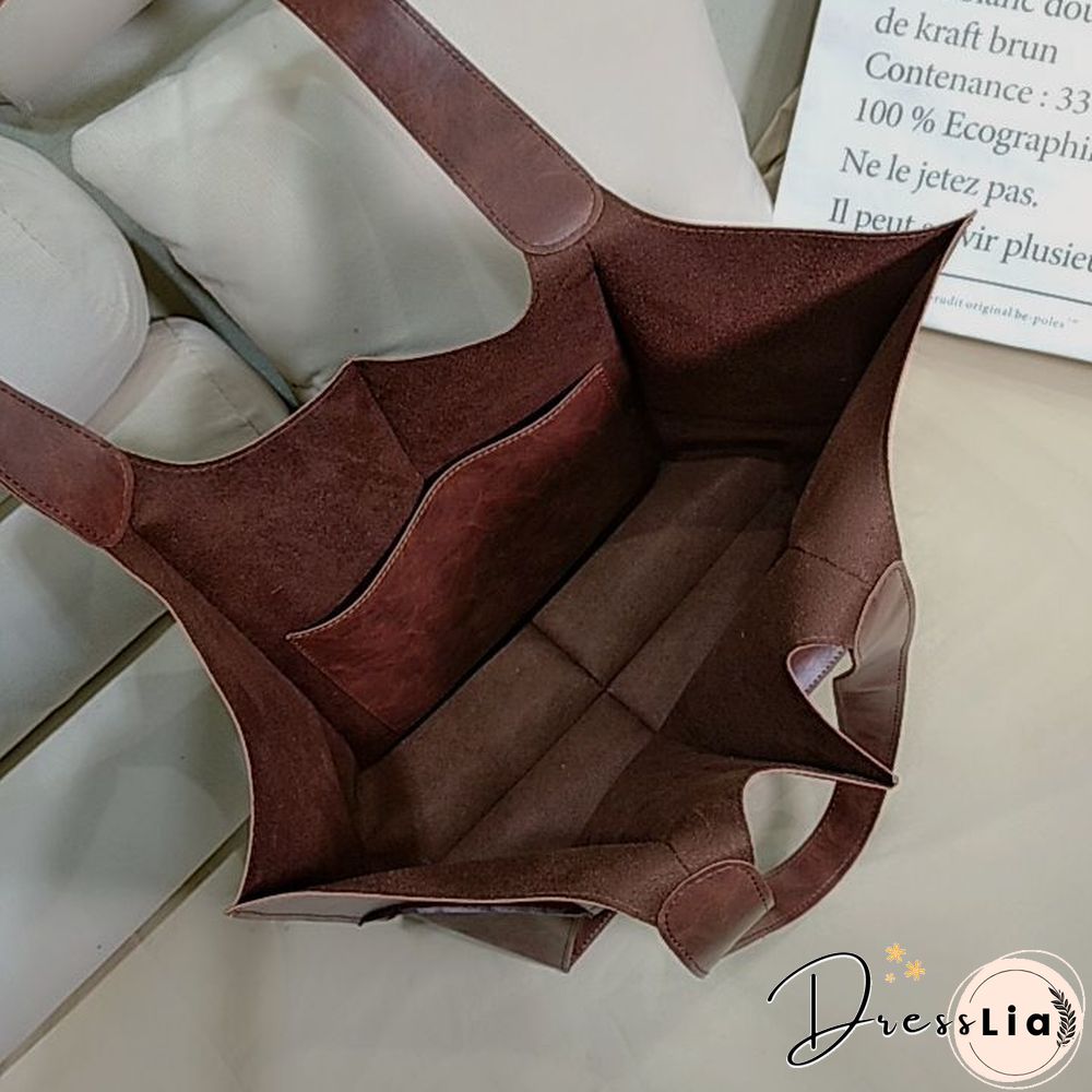 Brown Leather Womens Tote Bags School Handbags