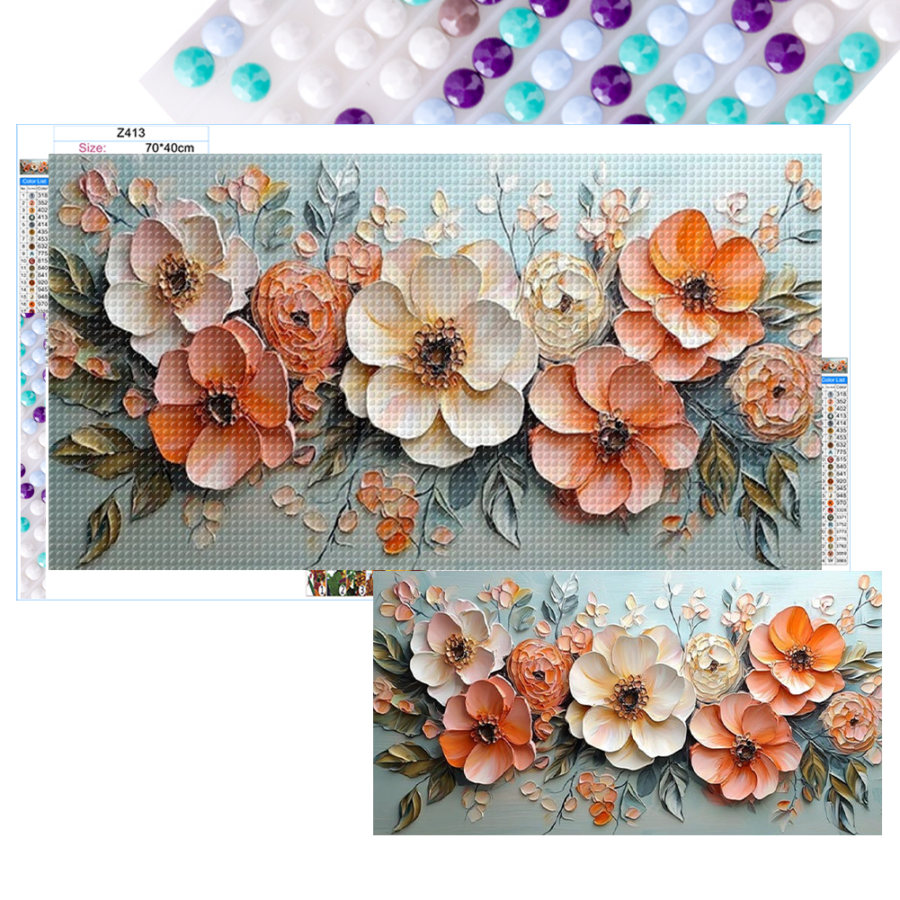 Flowers And Scenery 70*40cm(canvas) full round drill diamond painting