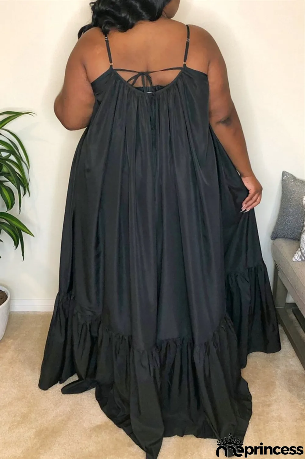 Light Purple Sexy Casual Solid Backless Spaghetti Strap Loose Sling Dress