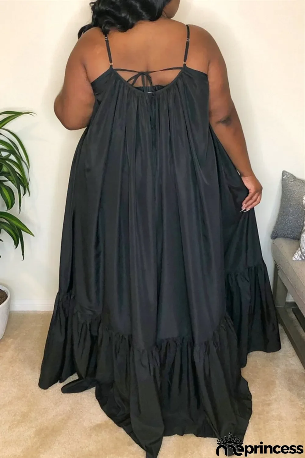 Light Purple Sexy Casual Solid Backless Spaghetti Strap Loose Sling Dress