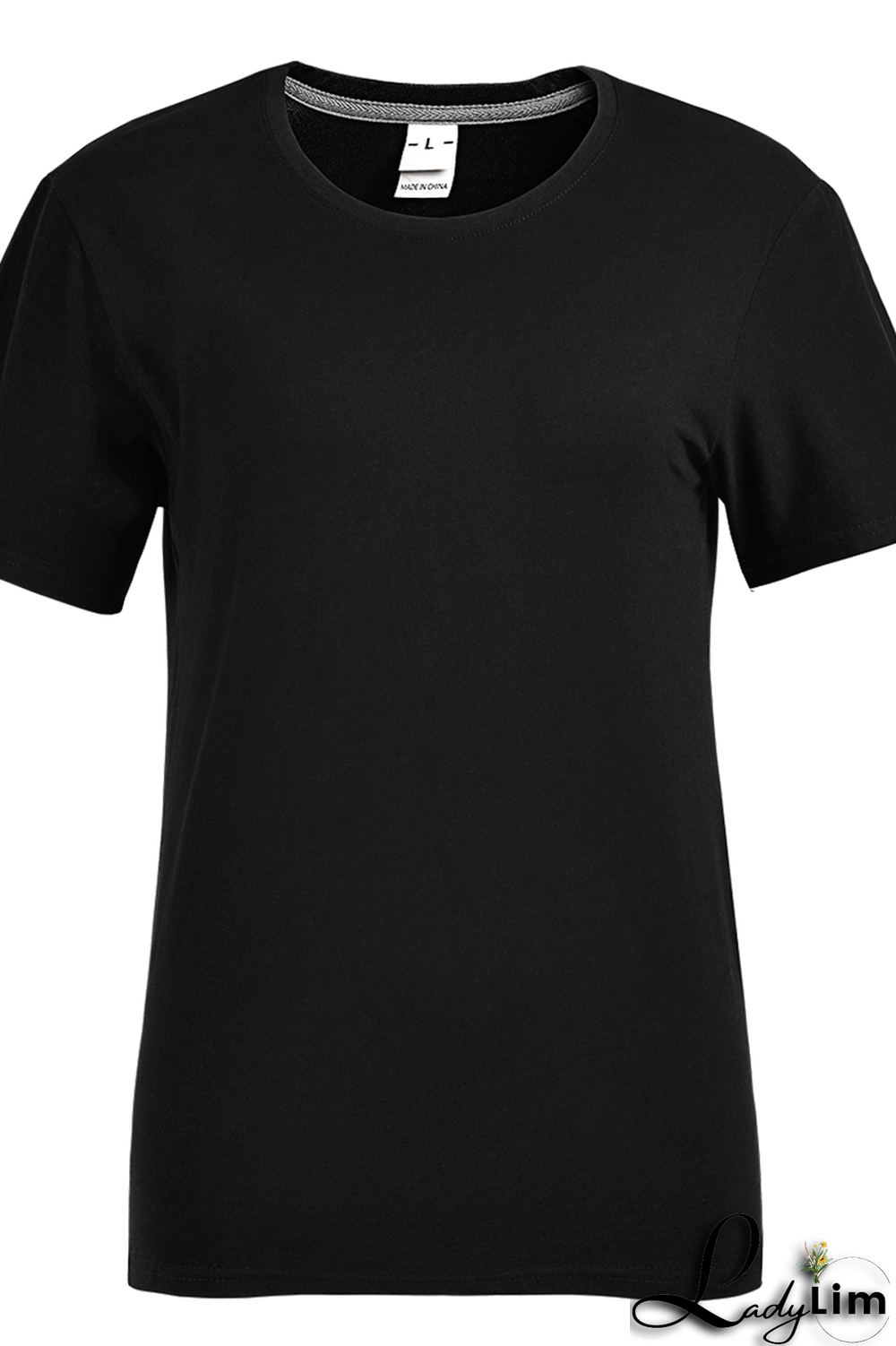 Black Fashion Cute Print Patchwork O Neck T-Shirts