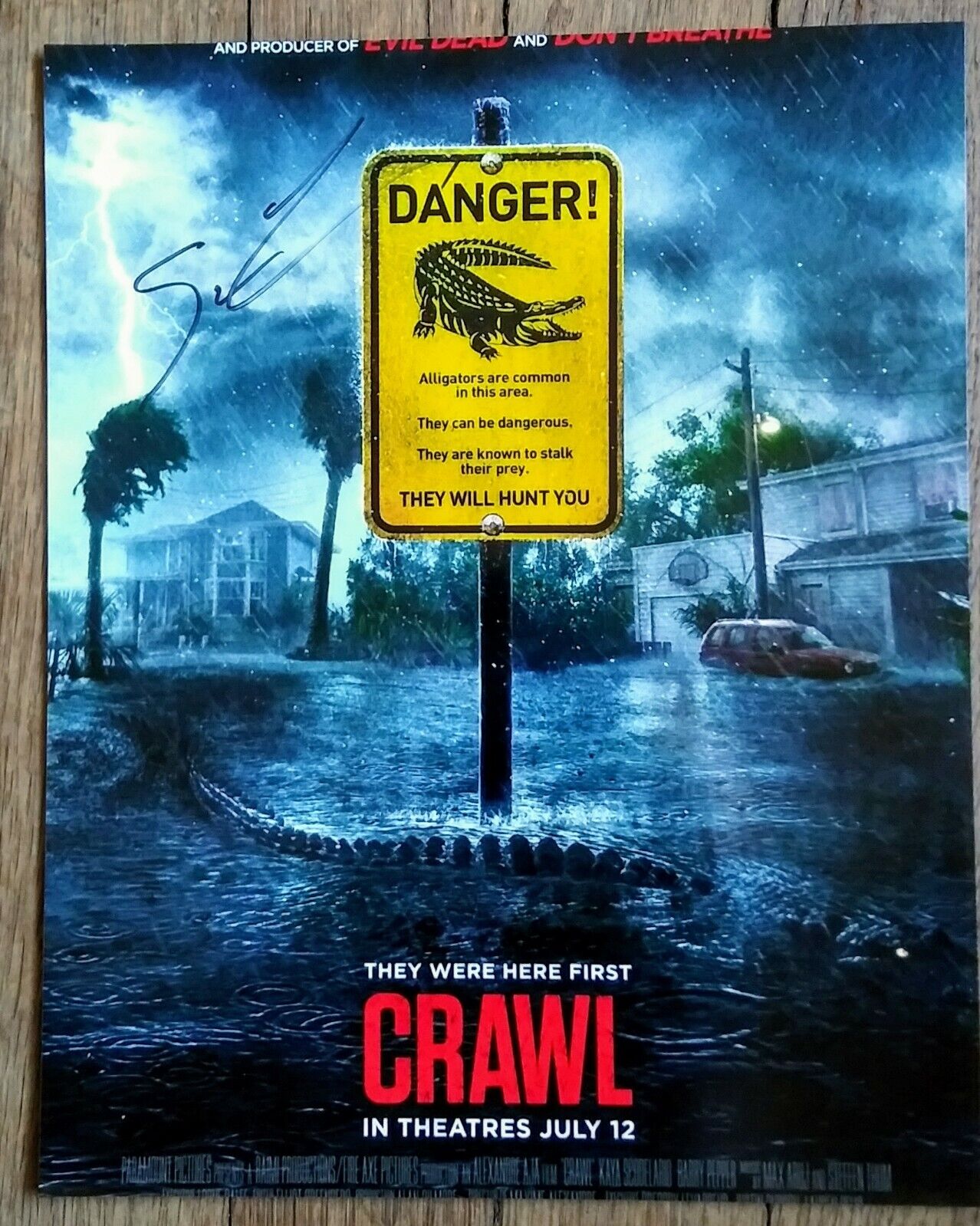 SAM RAIMI AUTOGRAPHED CRAWL 8X10 Photo Poster painting