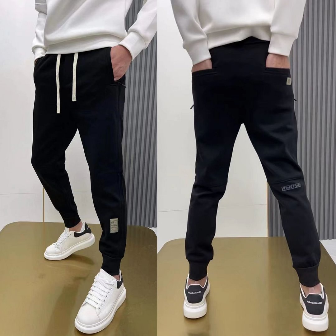 【BUY 2 GET FREE SHIPPING】Trendy brand ankle sports plus fleece knitted elastic sweatpants