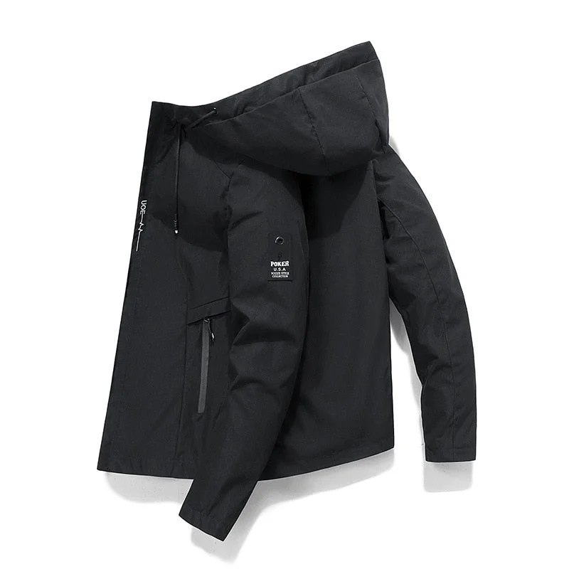 Inongge Waterproof Autumn New Military Jacket Male Korean Hiking Hooded Jackets Coats Men Bomber Zipper Jacket Hip Hop Pilot Coat