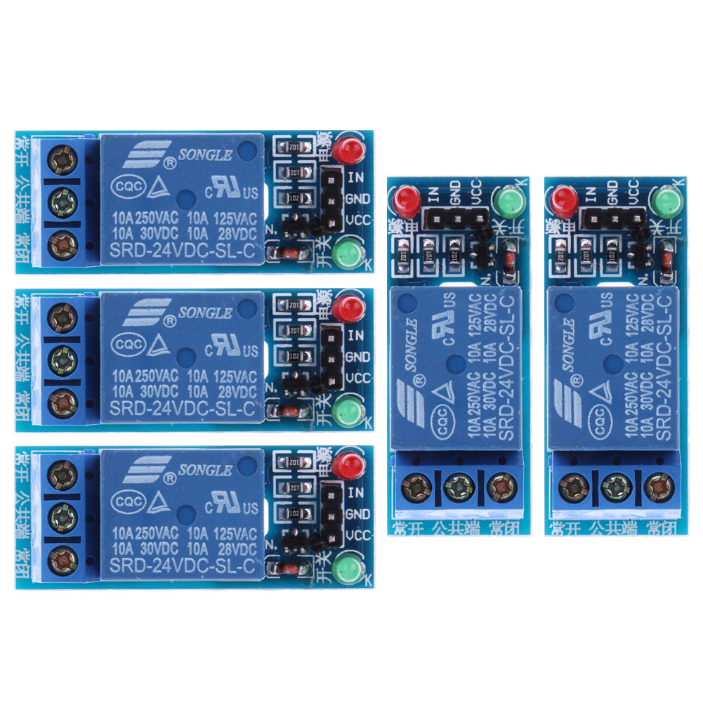 

5Pcs 24V 1-Channel Relay Module Optocouple Board Shield for PIC AVR DSP ARM, 501 Original