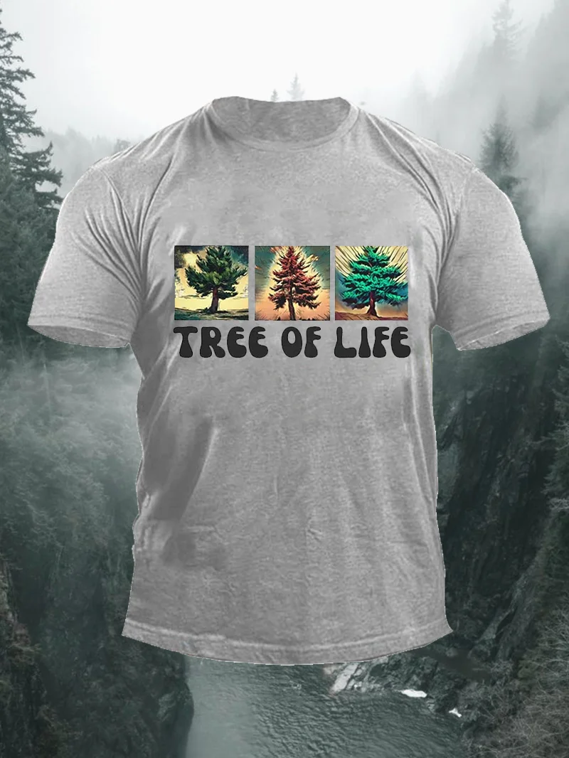 Tree Of Life Print Short Sleeve Men's T-Shirt in  mildstyles