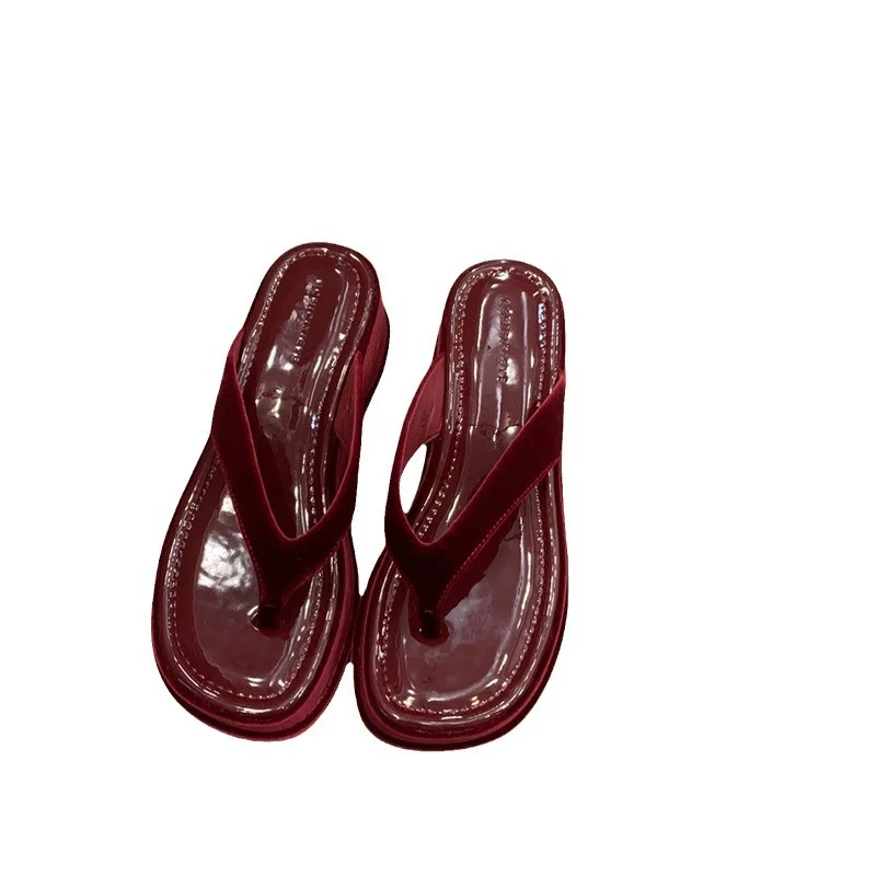 Churchf Churchf Clip Foot Flip-Flops Women's Shoes Wear 2024 New Summer Fashion Increased French Sandals