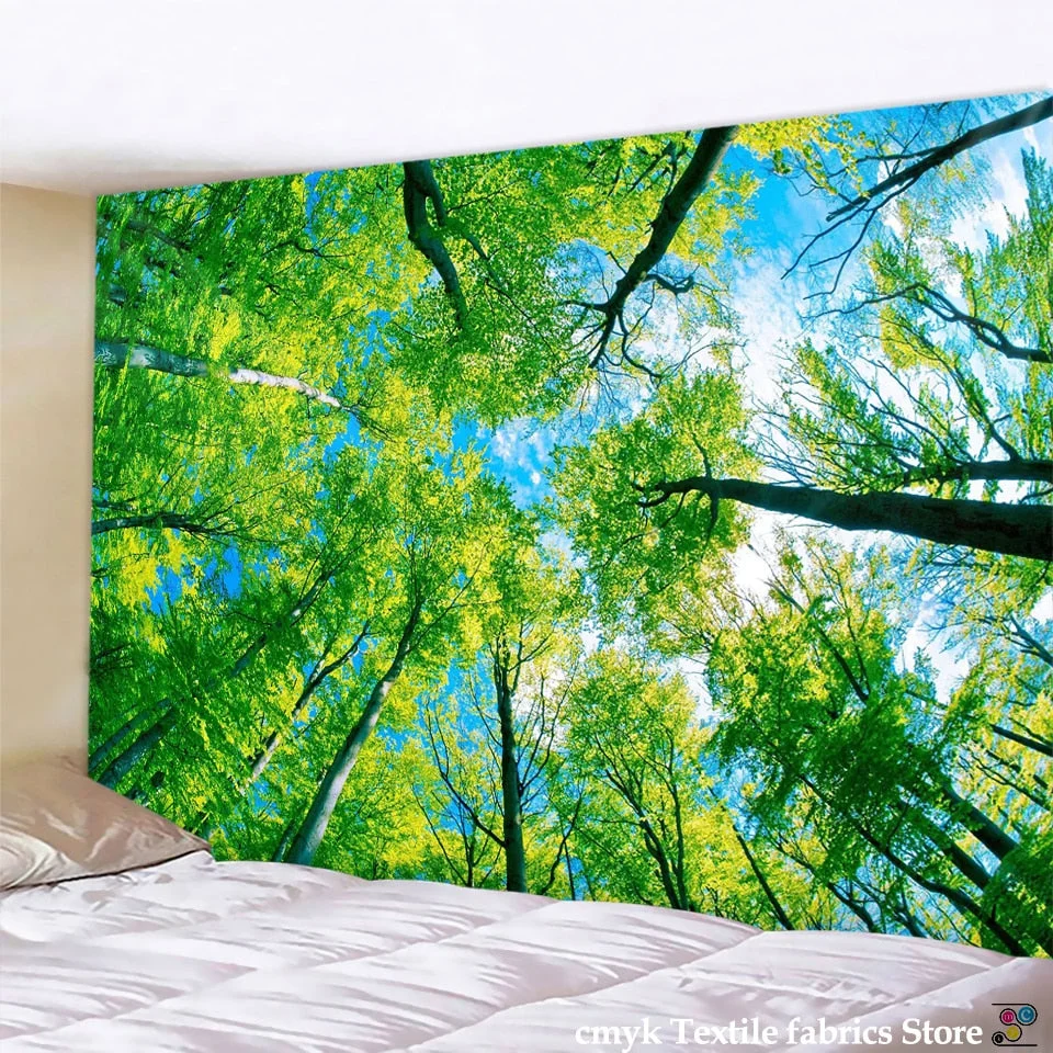 Beautiful Natural Forest Printed Large Wall Tapestry Cheap Hippie Wall Hanging Bohemian Wall Tapestries Mandala Wall Art Decor