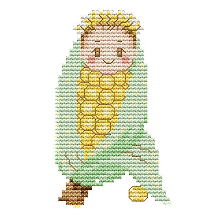 14CT Joy Sunday Stamped Cross Stitch - Cute Corn(15*9cm)