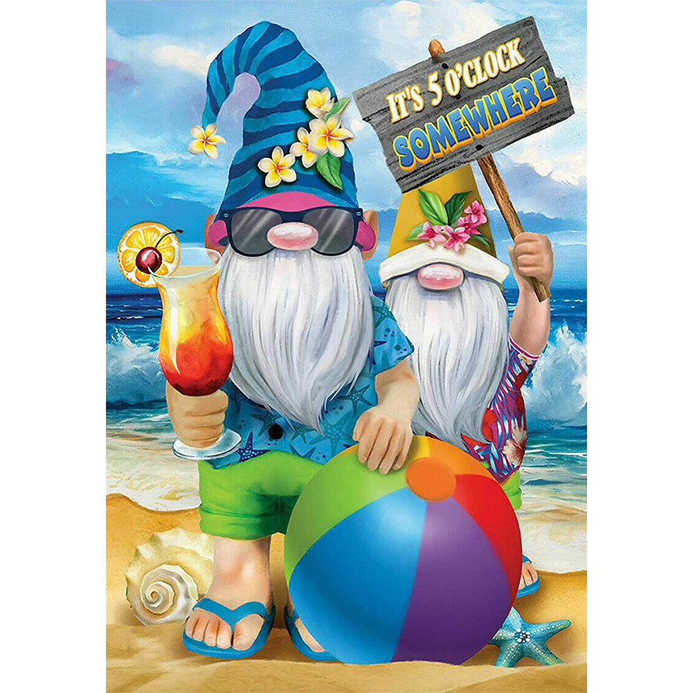 

Beach Holiday Gnome - Square Drill Diamond Painting - 35*50CM, 501 Original