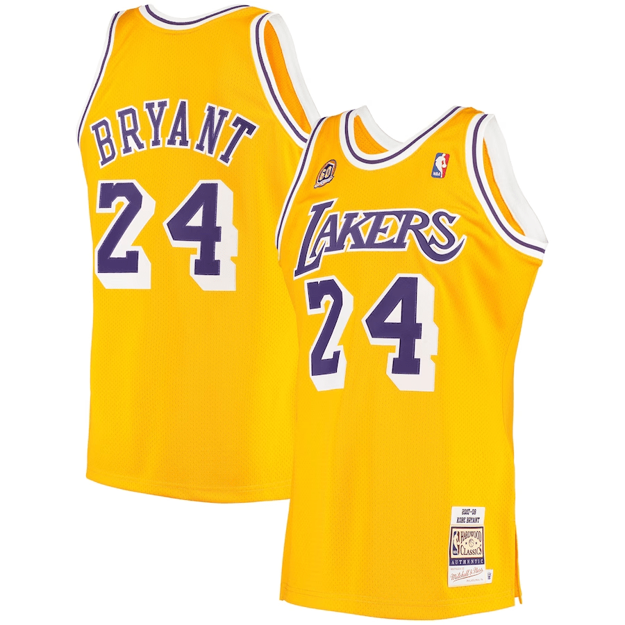 Kobe Bryant Los Angeles Lakers #24 Yellow Throwback Jersey mysite