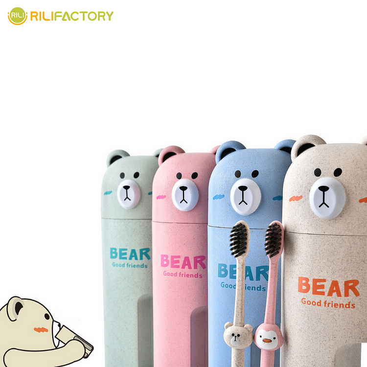Cartoon Bear Children Toothbrush Travel Set Rilifactory