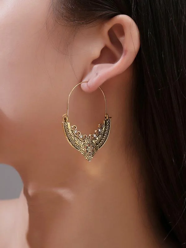 Vintage Pattern Love Hollow Earrings