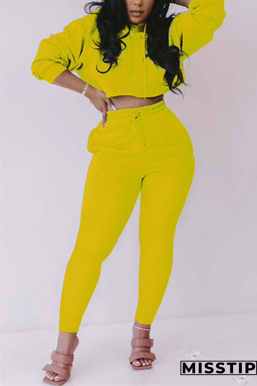 Gray Fashion Casual Long Sleeve Hooded Collar Regular Sleeve Short Solid Two Pieces