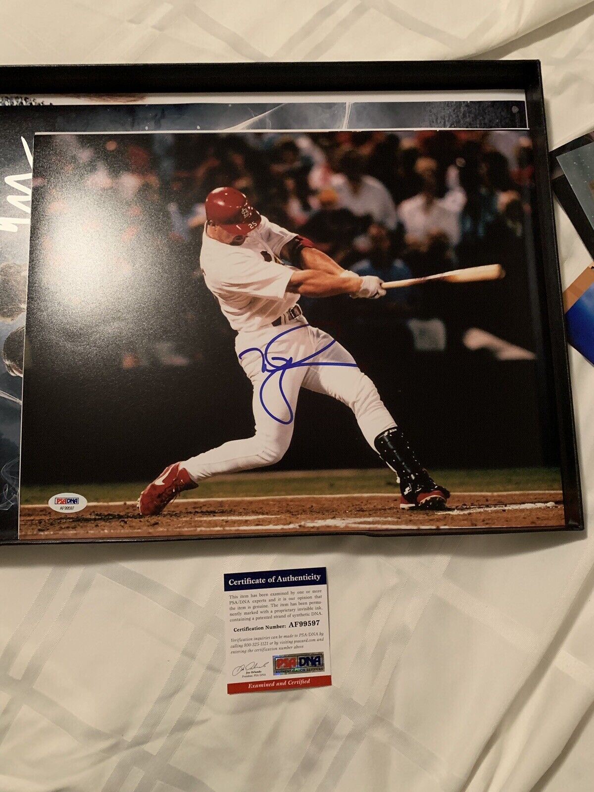 mark mcgwire Signed 11x14 Photo Poster painting Pic Cardinals Psa Coa