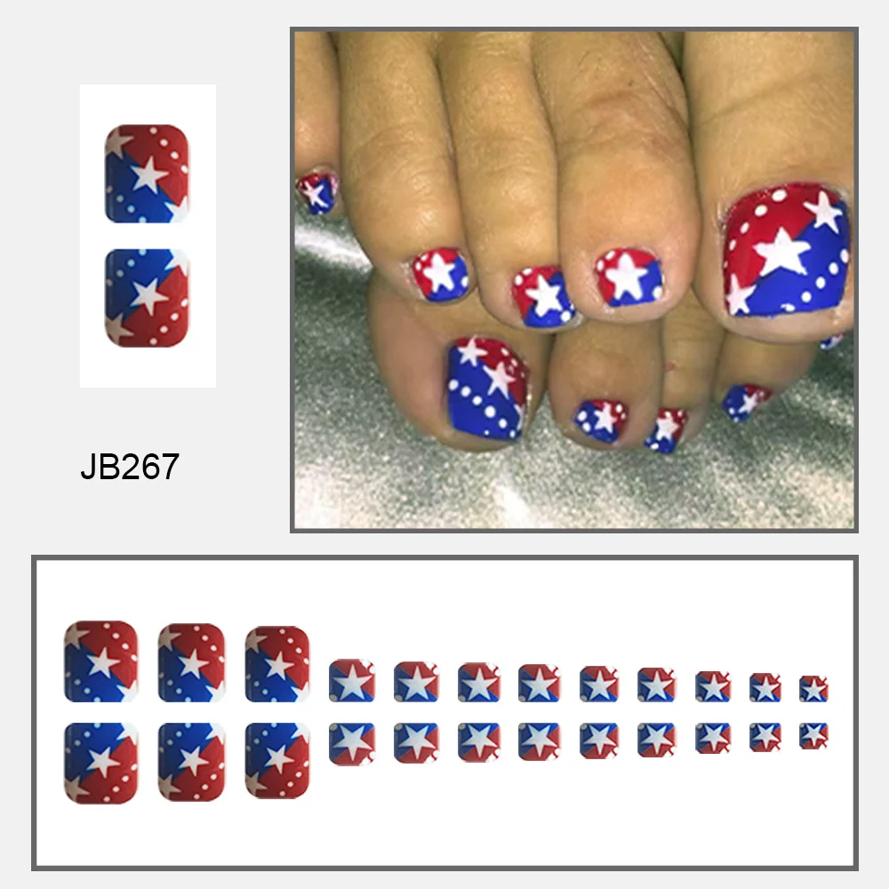 Churchf Pieces Of Toennail Independence Day Star Wave Dot Wear Party A Nail Patch Removable