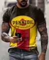 Mens Vintage Motor Pennzoil Oil Printed T-shirt