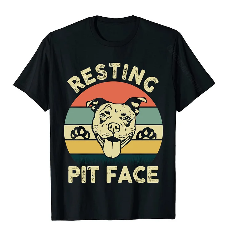 Ntblockchain Funny Dog Pitbull Resting Pit Face, Pitbull Lover Gift Sweatshirt Tops Shirt Brand New Comics Cotton Men's Top T-Shirts Funny