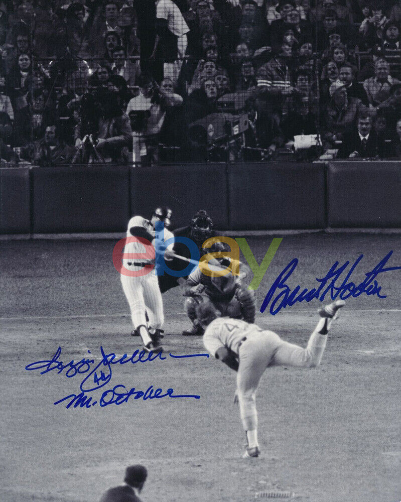 Reggie Jackson Burt Hooten Signed 8x10 Photo Poster painting Autographed reprint