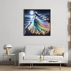Girls With Fluorescent Lights On The Beach - 18CT Counted Cross Stitch - 35*35cm