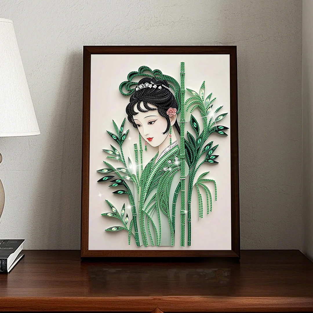Diamond Painting - Partial Special Shaped Drill - Bamboo Beauty(Canvas|30x40cm)